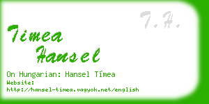 timea hansel business card